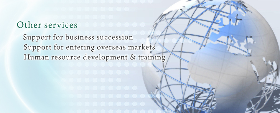 Other services Support for business succession Support for entering overseas markets Human resource development & training